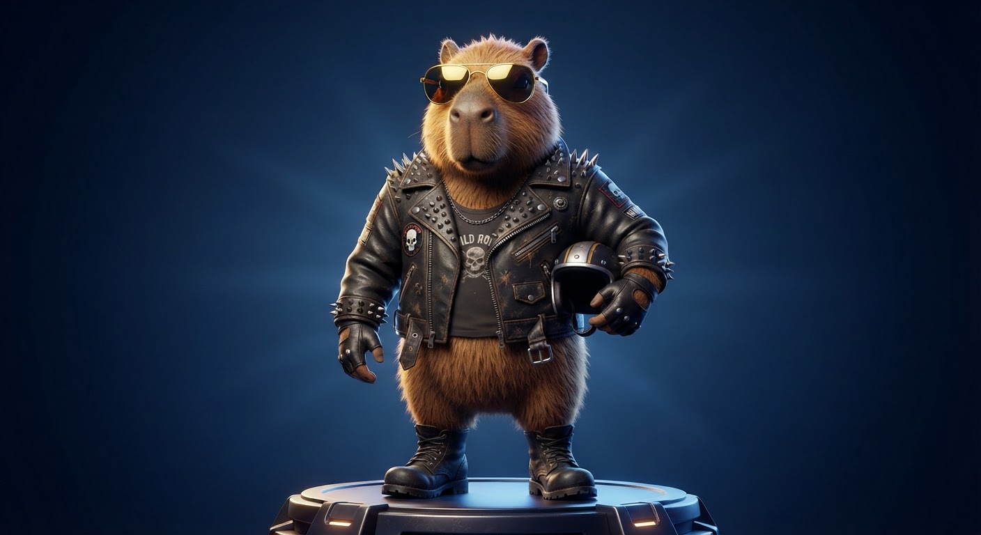 Biker Capy Calm Capy marketplace style