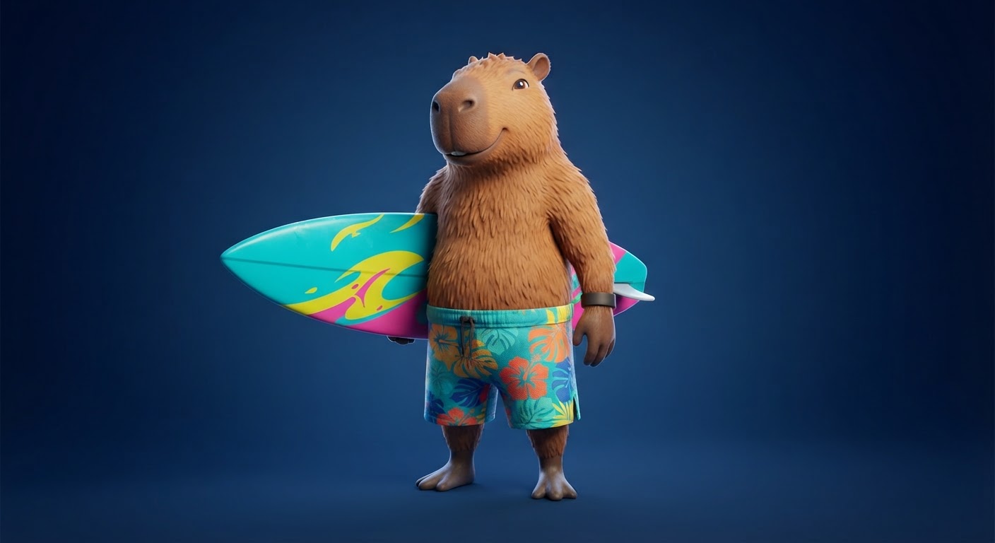 Surf's Up Calm Capy marketplace style