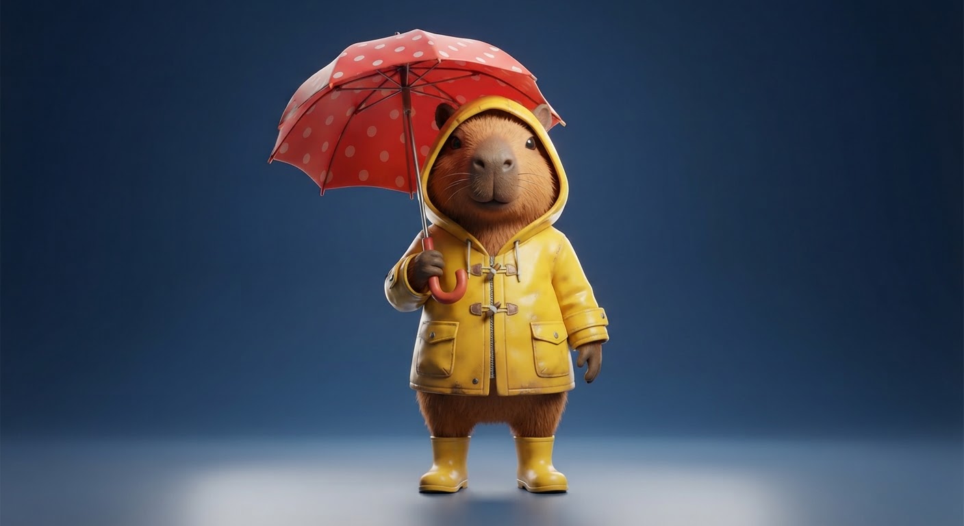 Rainy Day Calm Capy marketplace style