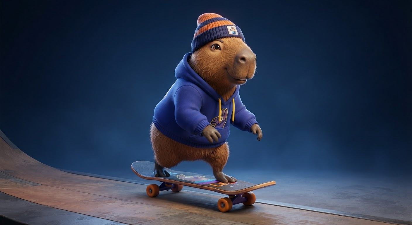Skater Capy Calm Capy marketplace style